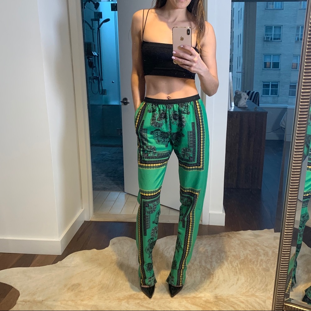 BCBG Green detail pants